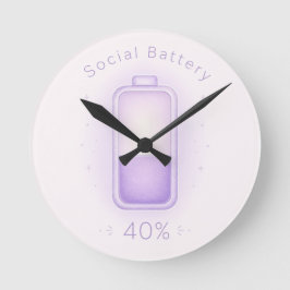 Reloj Redondo Mediano Batería social neurodivergente Autismo TDAH AuDHD