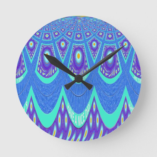 Reloj Redondo Mediano batik azul (Anverso)