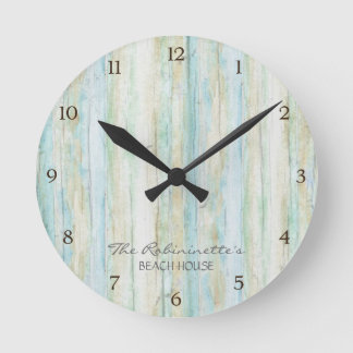 Reloj Redondo Mediano Beach House Driftwood Ocean Coastore
