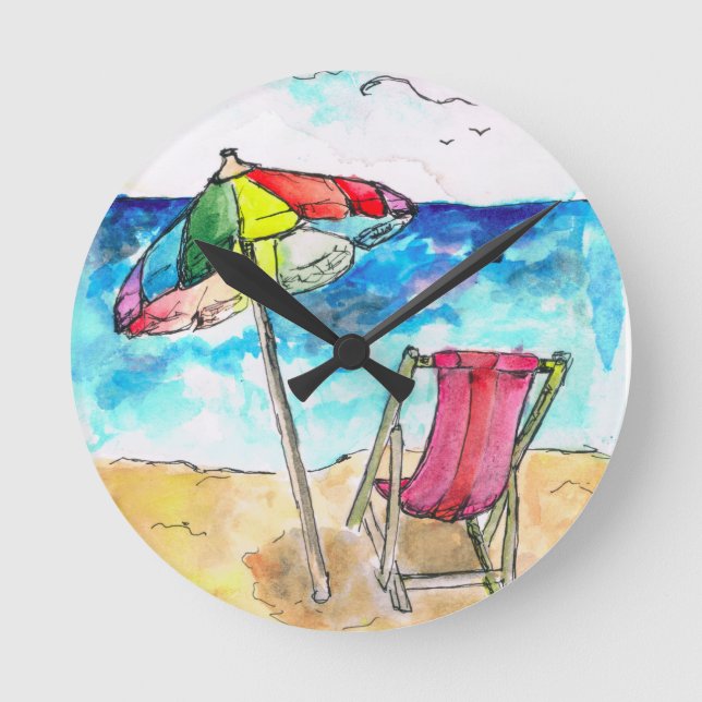Reloj Redondo Mediano Beach Wall Clock (Anverso)