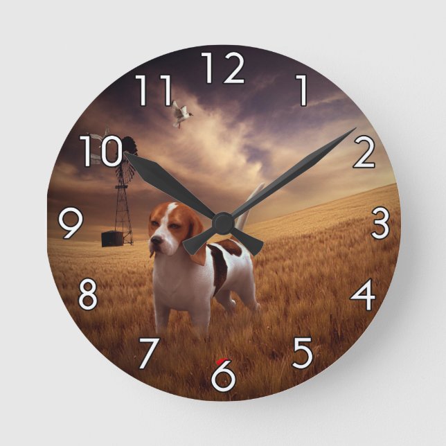 Reloj Redondo Mediano Beagle (Anverso)