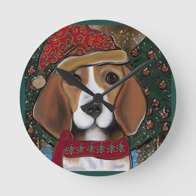 Reloj Redondo Mediano Beagle (Anverso)