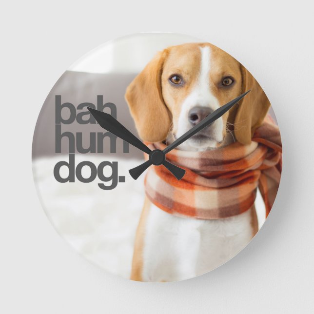 Reloj Redondo Mediano "Beagle del perro del ronquido de Bah" (Anverso)
