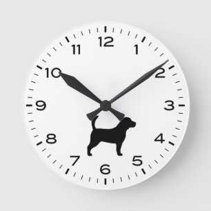 Reloj Redondo Mediano Beagle Dog Raza Silhouette