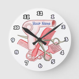 Reloj Redondo Mediano Beautician rosado