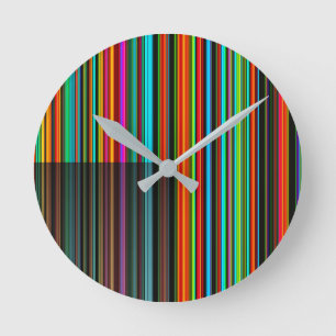 Reloj Redondo Mediano Beautiful Colorful Multicolored Stripe Pattern