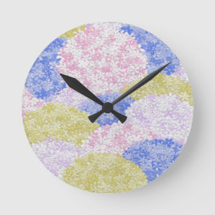 Reloj Redondo Mediano Beautiful Fields Of Hydrangeas