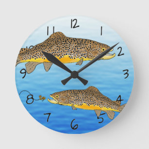 Reloj Redondo Mediano Beautiful Fly Fishing Brown Trout