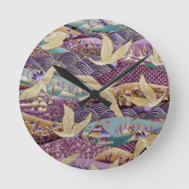 Reloj Redondo Mediano Beautiful Japanese Cranes
