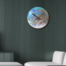 Reloj Redondo Mediano Beautiful Paua Black Abalone New Zealand Shell