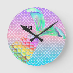 Reloj Redondo Mediano Beautiful sea beaches and mermaids round clock