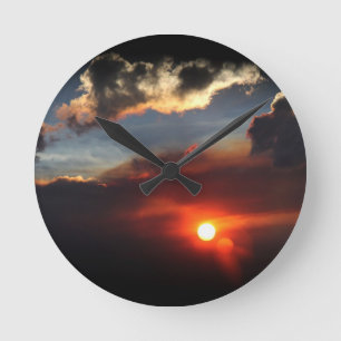 Reloj Redondo Mediano beautiful smokey sunset photo