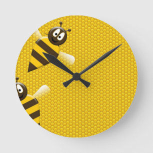 Reloj Redondo Mediano Bebida de oro amarillo de miel arte de patrón de a
