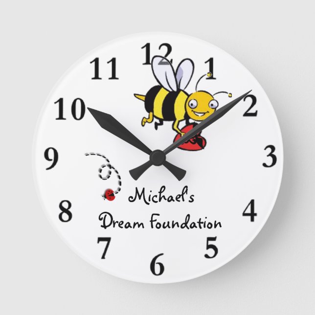 Reloj Redondo Mediano Bee MDF Clock (Anverso)