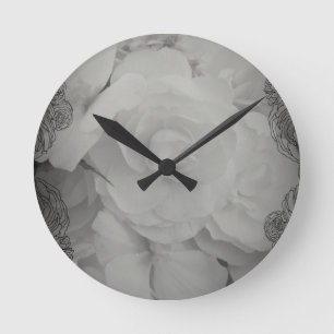 Reloj Redondo Mediano Begonia blanca