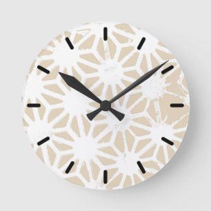 Reloj Redondo Mediano Beige geometric pattern