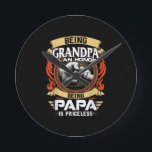 Reloj Redondo Mediano Being Grandpa Is An Honor Being PaPa Is Priceless<br><div class="desc">Perfect gift for someone you love whether it be your mom, dad, sister, brother, uncle or friend. Perfect gift idea for Christmas, Birthday, Father’s Day, Anniversary, Retirement, Housewarming, Valentines, or any other special occasion that you want to show appreciation for. DESIGNED AND PRINTED IN THE USA: We proudly design and...</div>