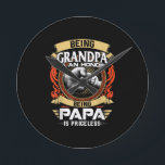 Reloj Redondo Mediano Being Grandpa Is An Honor Being PaPa Is Priceless<br><div class="desc">Perfect gift for someone you love whether it be your mom, dad, sister, brother, uncle or friend. Perfect gift idea for Christmas, Birthday, Father’s Day, Anniversary, Retirement, Housewarming, Valentines, or any other special occasion that you want to show appreciation for. DESIGNED AND PRINTED IN THE USA: We proudly design and...</div>