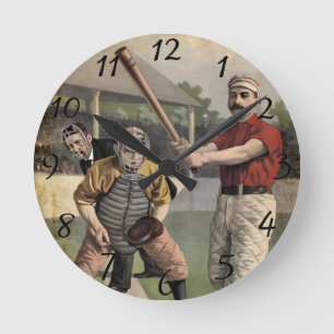 Reloj Redondo Mediano Béisbol: Vintage