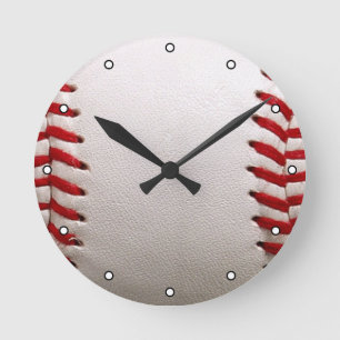 Reloj Redondo Mediano Béisbol y Softbol Costura Roja