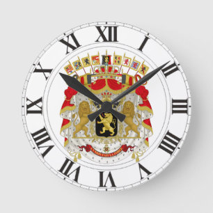 Reloj Redondo Mediano Belgium Coat of Arms