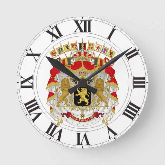 Reloj Redondo Mediano Belgium Coat of Arms (Anverso)