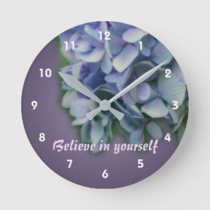 Reloj Redondo Mediano Believe Hydrangea Inspirador