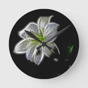 Reloj Redondo Mediano Belleza florida de lirio blanco