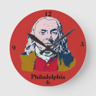 Reloj Redondo Mediano Ben Franklin, Filadelfia, editar texto,