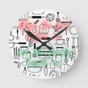 Reloj Redondo Mediano "Bendiciones por la comida que tenemos ante nosotr