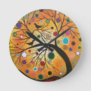 Reloj Redondo Mediano Bendind Branches_Everett, día del muerto, mexican