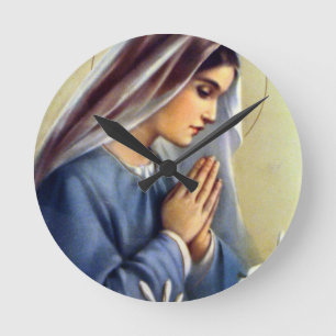 Reloj Redondo Mediano Bendita Virgen María La Madre de Dios