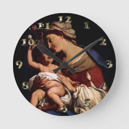 Reloj Redondo Mediano Bendita Virgen María y el Niño Niño Jesús -Sirani