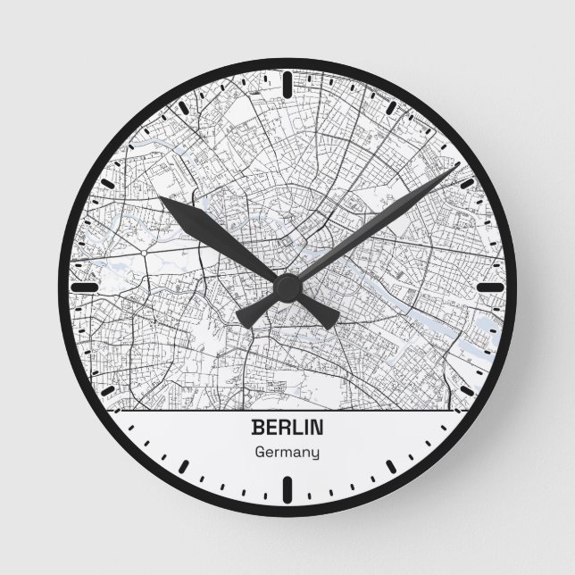 Reloj Redondo Mediano Berlin Clock City Line Art (Anverso)