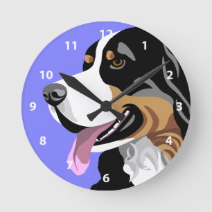 Reloj Redondo Mediano Bernese Mountain Dog Art Gifts