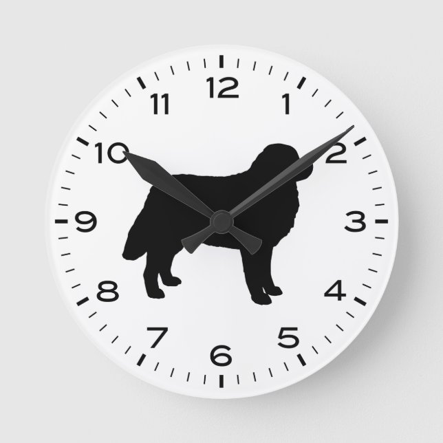 Reloj Redondo Mediano Bernese Mountain Dog Silhouette Berner (Anverso)