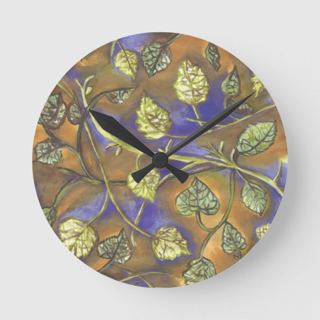 Reloj Redondo Mediano Berry Leaves Wall Clock (Anverso)