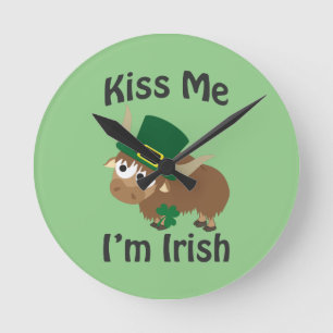 Reloj Redondo Mediano Bésame soy yak irlandés