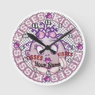 Reloj Redondo Mediano Besos Cara