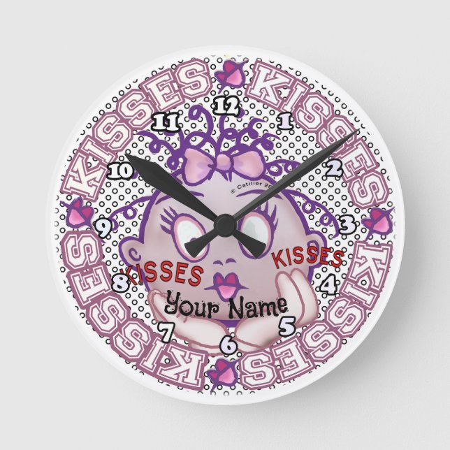 Reloj Redondo Mediano Besos Cara (Anverso)
