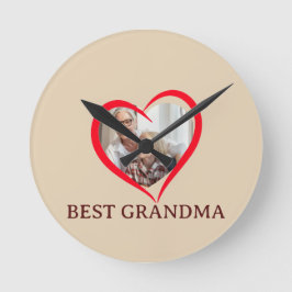 Reloj Redondo Mediano Best Grandma Personalized Wall Clock Gift