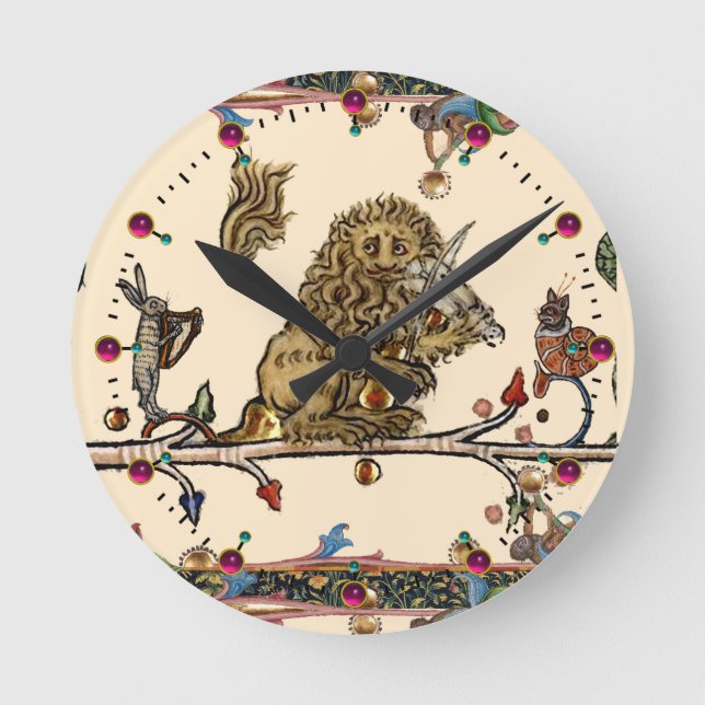 Reloj Redondo Mediano BESTIARIO MEDIEVAL HACIENDO MÚSICA MÚSICA Violinis (Anverso)