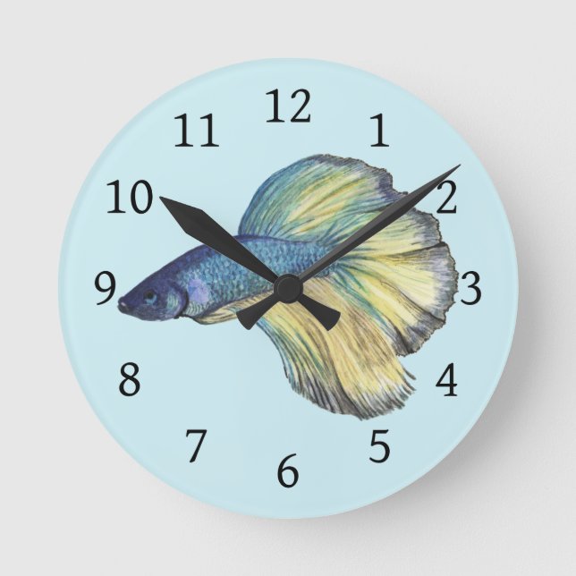 Reloj Redondo Mediano Betta Fish (Anverso)