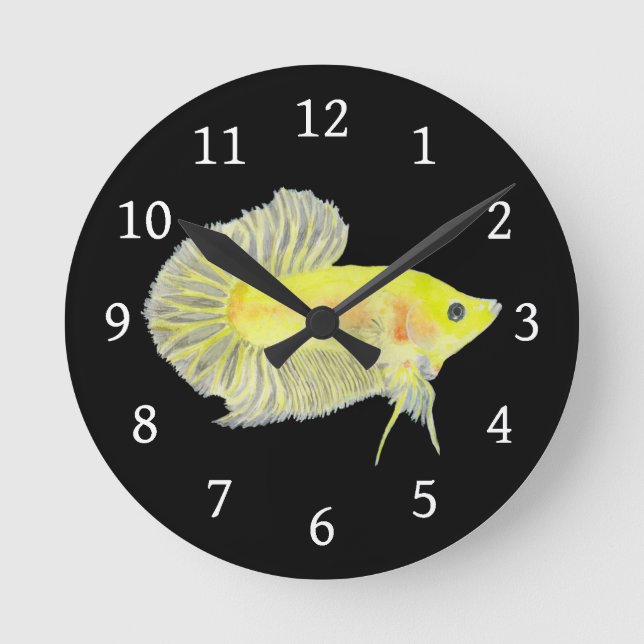 Reloj Redondo Mediano Betta Fish Round Clock (Anverso)