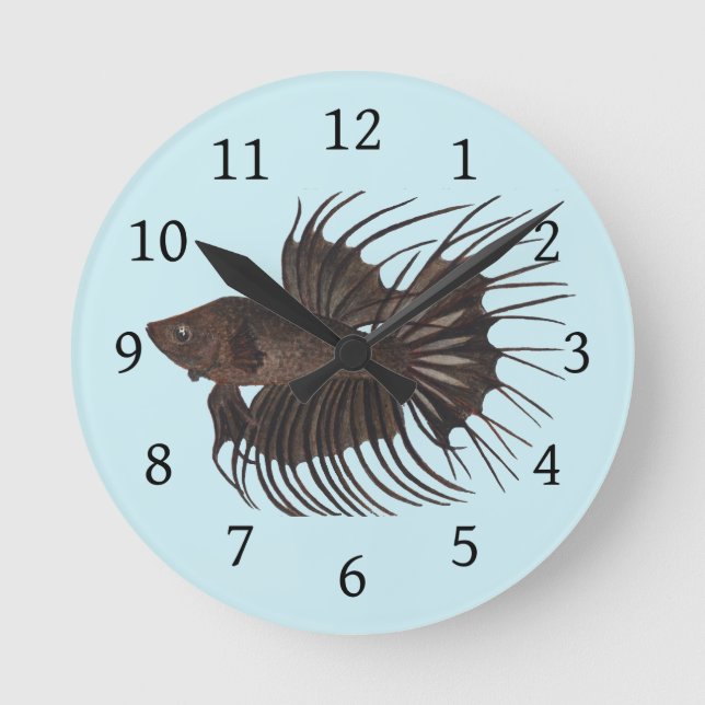Reloj Redondo Mediano Betta Fish Round Clock (Anverso)