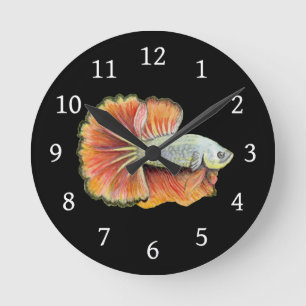 Reloj Redondo Mediano Betta Fish Round Clock