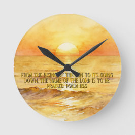 Reloj Redondo Mediano Bible Verse Personalized Sunrise Ocean Wall Clock