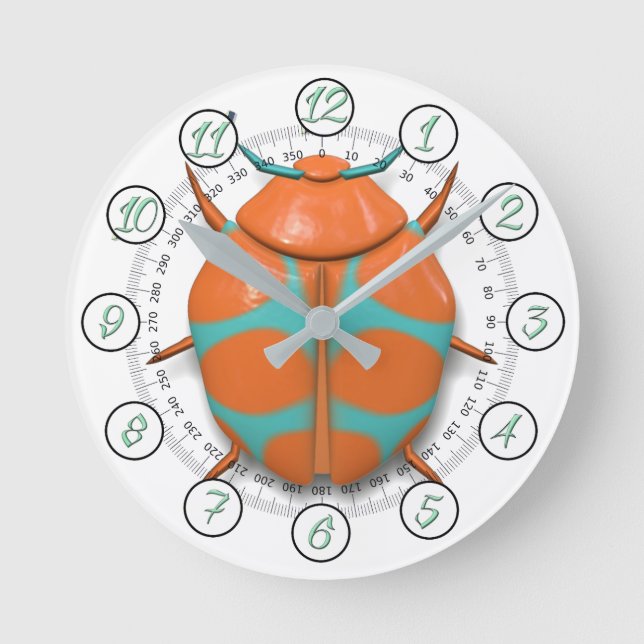 Reloj Redondo Mediano Bicho de insectos lindo (Anverso)