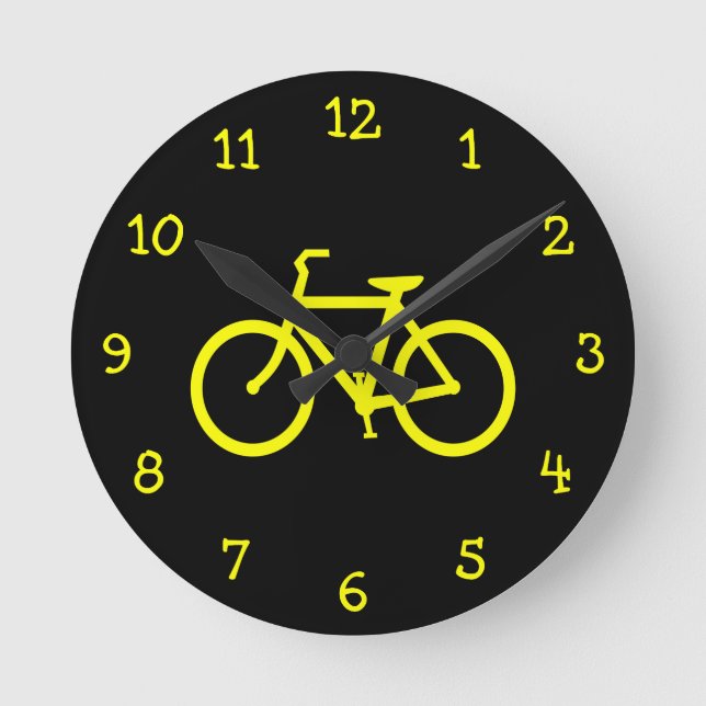 Reloj Redondo Mediano Bici amarilla (Anverso)