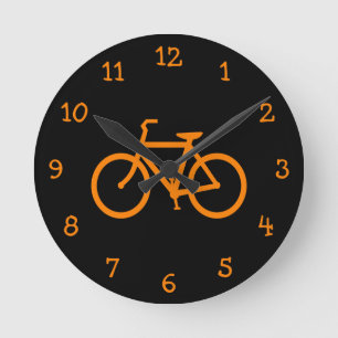 Reloj Redondo Mediano Bici anaranjada